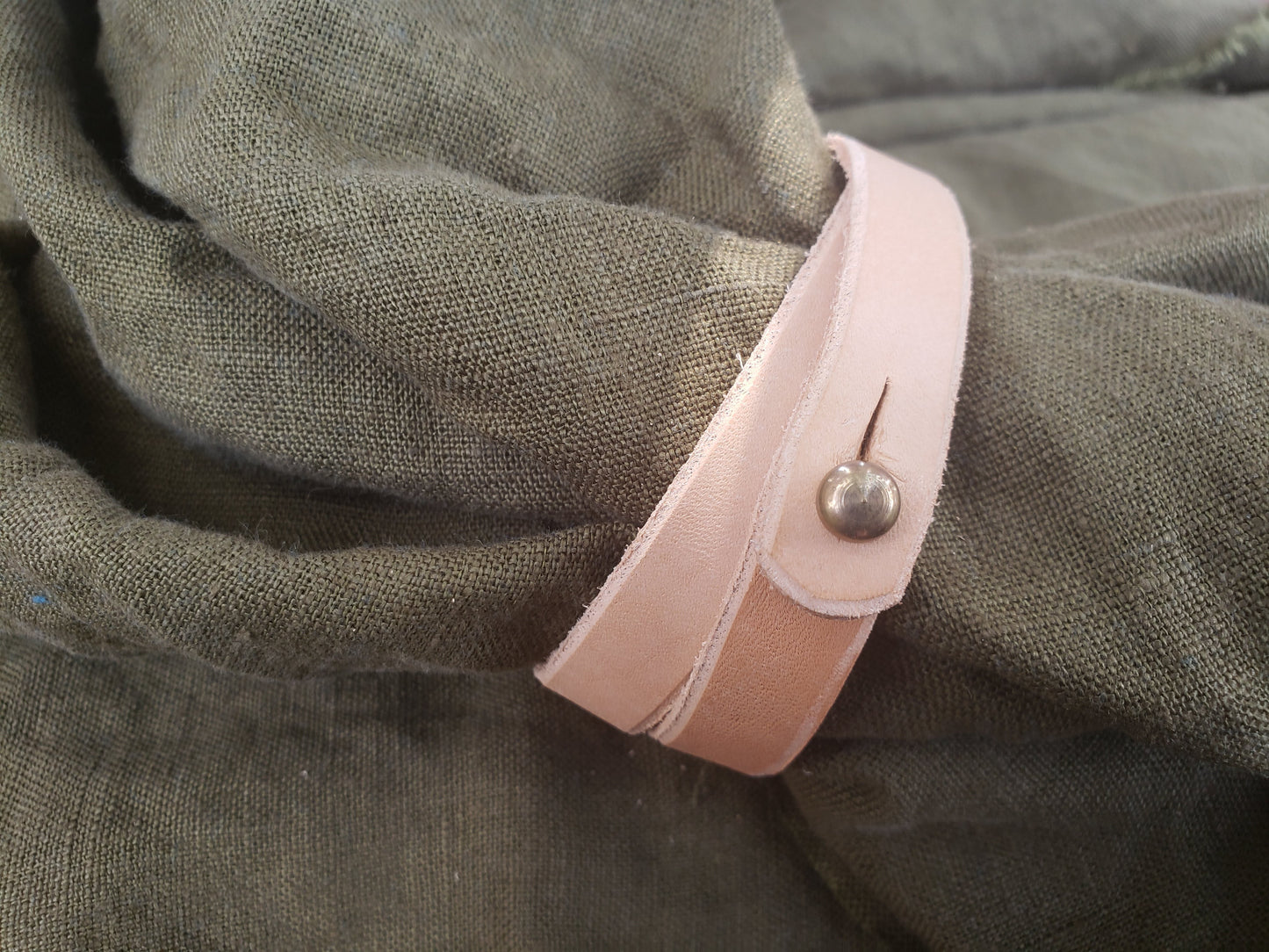 Undyed Leather Double Wrap Bracelet